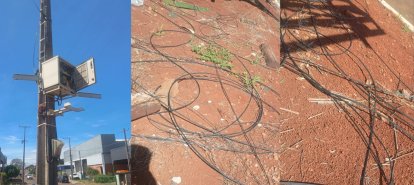 VÍDEO: fios e cabos soltos de empresas de internet estão chamando a atenção em diversos pontos de Xanxerê