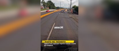 VÍDEO: Câmera acoplada ao capacete de um motociclista registra colisão entre carro e moto