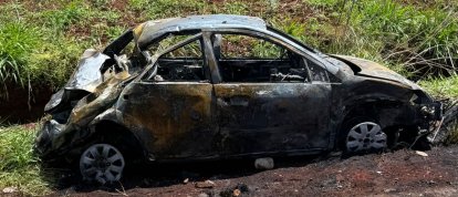 Duas pessoas morrem após saída de pista seguida de incêndio em Ipuaçu