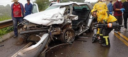 Grave acidente envolve três veículos na SC-355 entre Jaborá e Concórdia