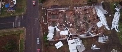 VÍDEO: Imagens aéreas mostram a destruição causada pelo temporal em Xanxerê