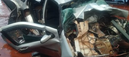 Motorista fica gravemente ferido após colisão frontal em Abelardo Luz