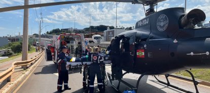 Motociclista fica em estado grave após acidente em Chapecó 
