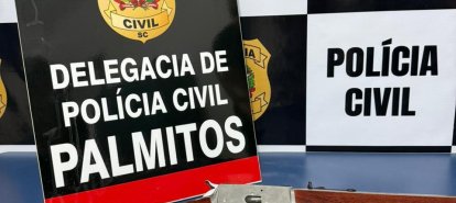 Polícia Civil apreende arma de fogo durante investigação de violência doméstica em Palmitos