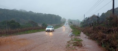 Defesa Civil alerta motoristas para trecho da SC-480 em Xanxerê após fortes chuvas