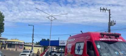 Motociclista fica ferido após sofrer queda em Cunha Porã