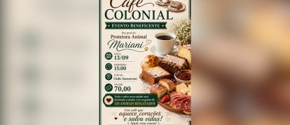 Café colonial beneficente busca ajudar protetora que cuida de cerca de 130 animais