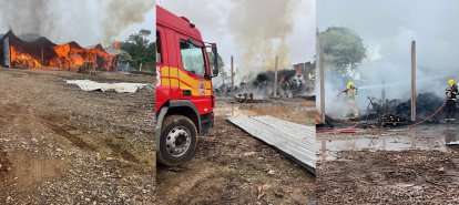 Incêndio destrói galpão no interior de Xavantina