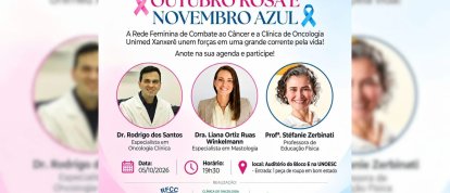 Palestra em Xanxerê reúne ações do Outubro Rosa e Novembro Azul