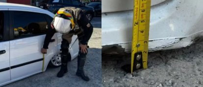 Carro rebaixado a menos de 3 centímetros do chão é flagrado na SC-403 em Florianópolis