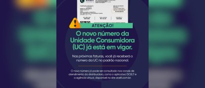 Unidades consumidoras da DCELT passam a utilizar novo padrão numérico