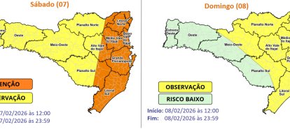 Previsão de temporais com chuva intensa e persistente para o sábado (07) e domingo (08)
